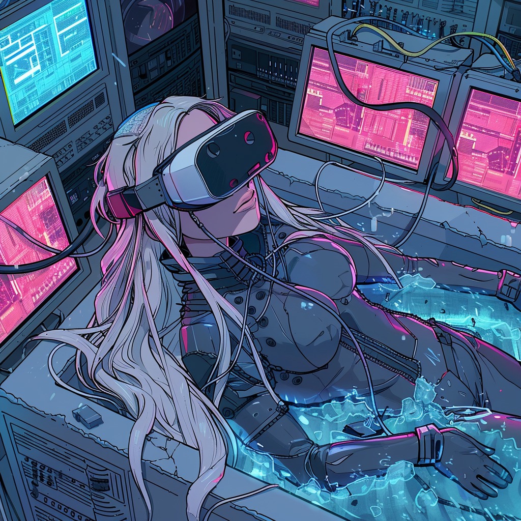 The meme is a humorous image of a woman in a futuristic laboratory, wearing a VR headset and surrounded by screens displaying code and data. The text on the image reads "I can see the code, but I don't know what it does". The image is a play on the common phrase "I see what you're saying, but I don't know what you mean", and is likely used to express confusion or frustration when trying to understand complex technical concepts.